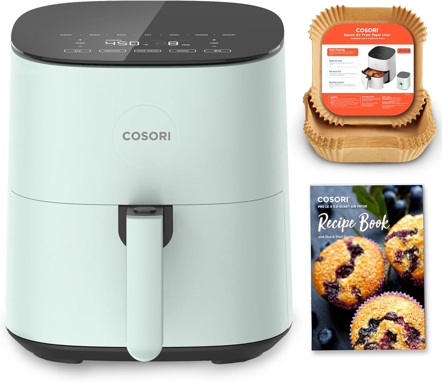 COSORI Pro LE 5.0-Quart Air Fryer in alternate color option with included accessories