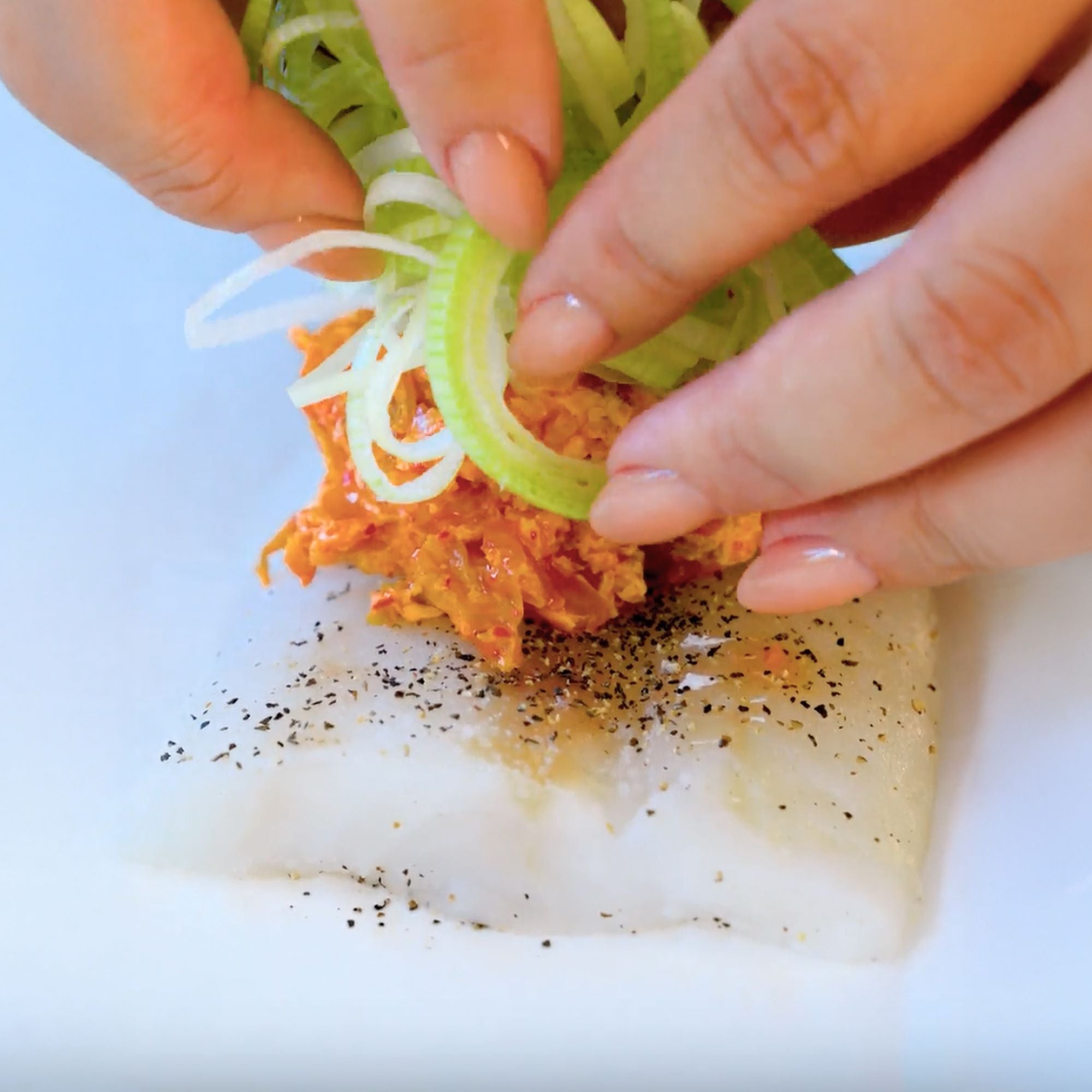 Air Fryer Cod with Kimchi Butter and Farro Step 3