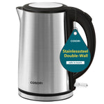 COSORI 1.5L double wall stainless steel electric kettle