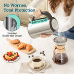 COSORI double wall electric kettle safe touch stainless steel design