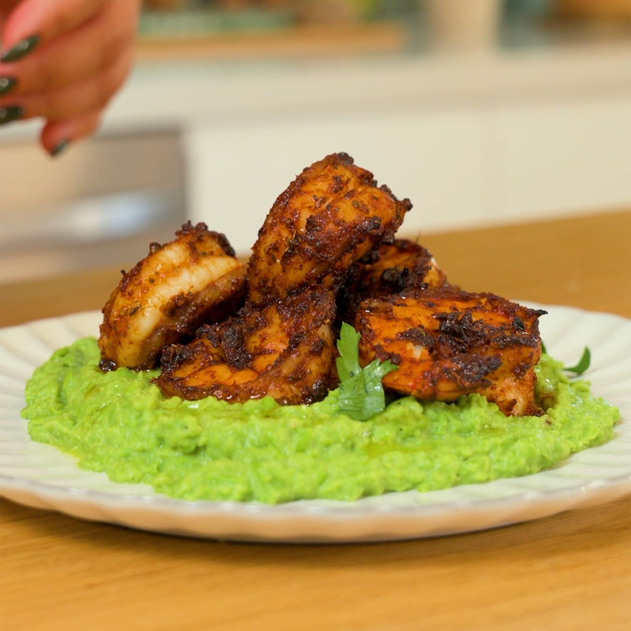 Blackened Air Fryer Shrimp with Mushy Peas - Step 8