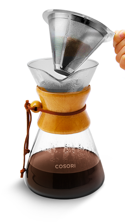 Cosori, Kitchen, Cosori Glass Carafe Only Pour Over Coffee Maker Wood  Collar Grip Leather Strap