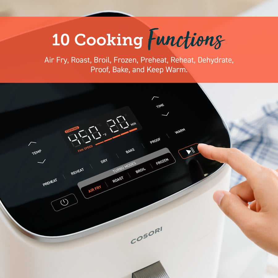 COSORI TurboBlaze smart air fryer with 10 cooking functions