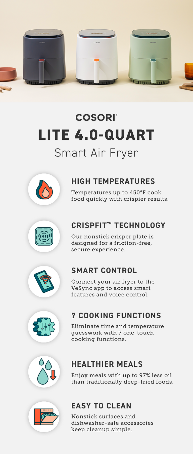 Lite 4.0-Quart Smart Air Fryer