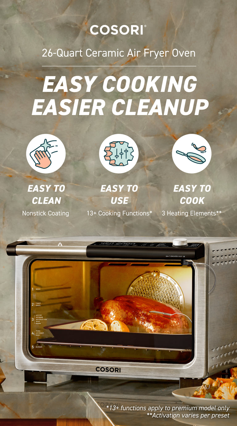 Easy Cooking & Easier Cleanup  13-in-1 Ceramic Air Fryer Oven by