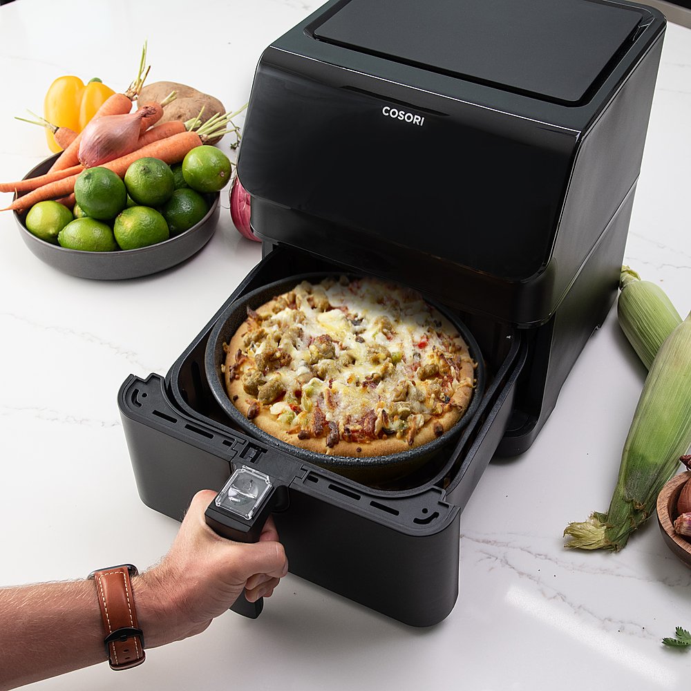 Cosori - Pro XLS II Smart 5.8-Quart Air Fryer with Pizza Pan - BLACK.