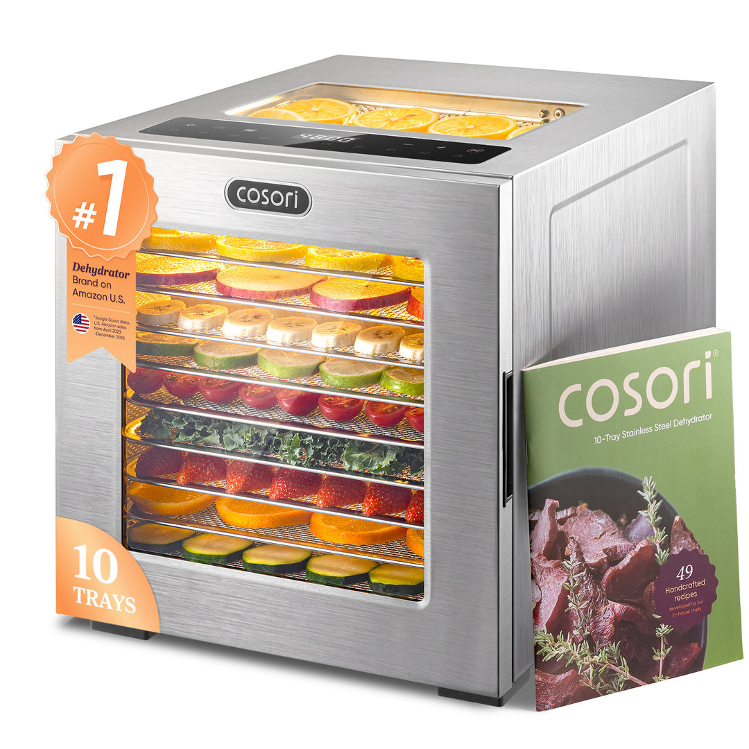 Cosori Food Dehydrator, 10 Stainless Steel Trays with 7.4 ft² Drying Space