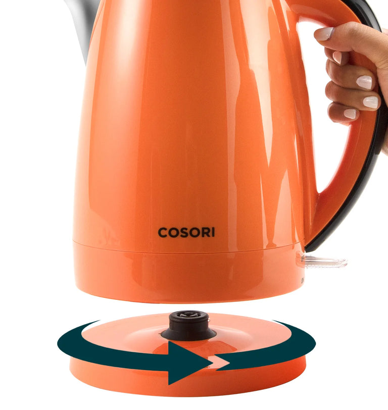 Secura The Original Stainless Steel Double Wall Electric Water Kettle 1.8 Quart (Orange)