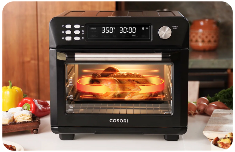 COSORI Air Fryer Toaster Oven Combo, 10 Qt Family Size, 14-in-1 Functions  with Dehydrate, Roast, Smart Control Through Phone & Voice, 1000+ In-APP