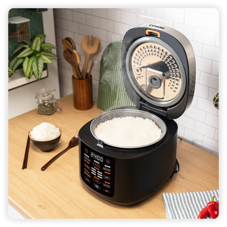  COSORI Rice Cooker Maker 18 Functions Multi Cooker, Stainless  Steel Steamer, Warmer, Slow Cooker, Sauté, Timer, Japanese Style Fuzzy  Logic Technology, 50 Recipes, Olla Arrocera, 1000W, 10 cup Uncooked: Home &  Kitchen