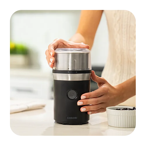 Spice & Coffee Grinder with One Touch Operation Transparent Lid