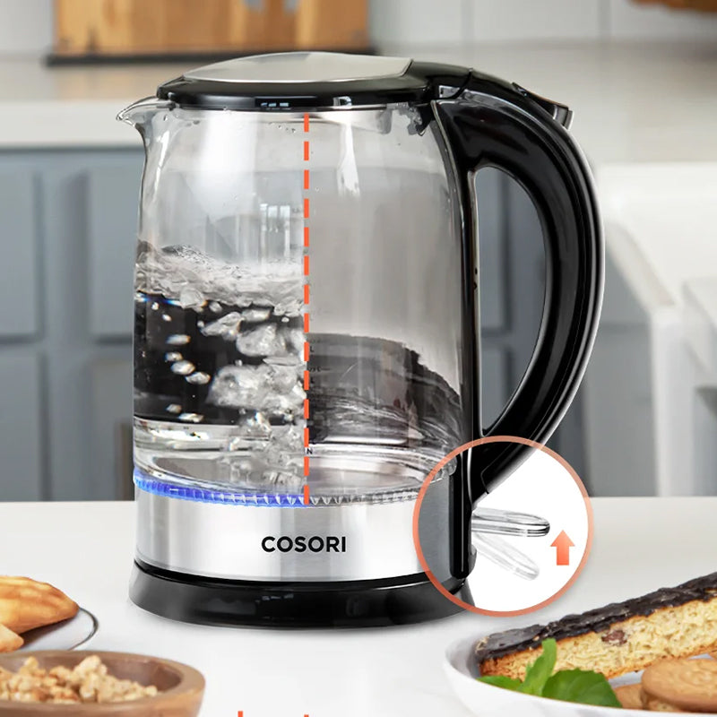 Cosori Black 2-Cup Corded Digital Electric Kettle in the Water
