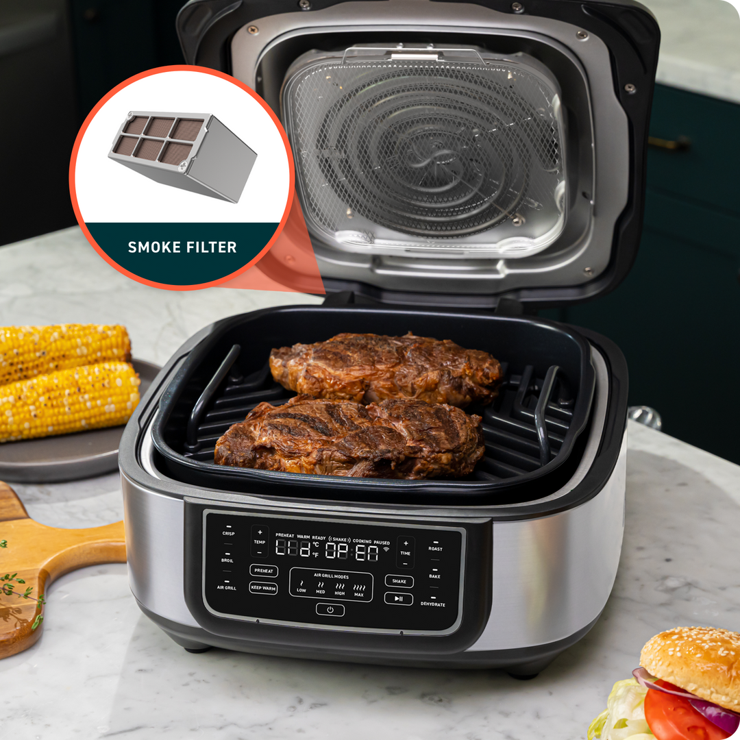 The Ninja Foodi indoor grill doubles as an air fryer — and it's a