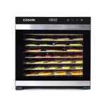COSORI Premium Pro 10-Tray Food Dehydrator operating with food arranged across trays