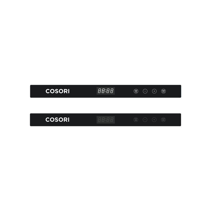 Digital control panel of COSORI Premium Pro Food Dehydrator with temperature and timer controls