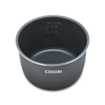 Removable nonstick inner pot with clear measurement markings for max fill and rice levels