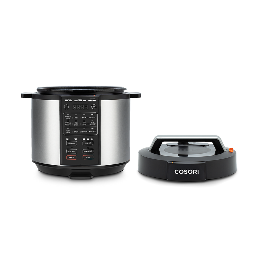 Cosori Pressure Cooker base unit shown with the lid completely removed and placed to the side