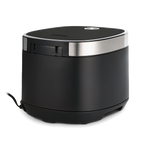 Rear angled view of the Cosori 5.0-Quart Rice Cooker showing the power cord connection.