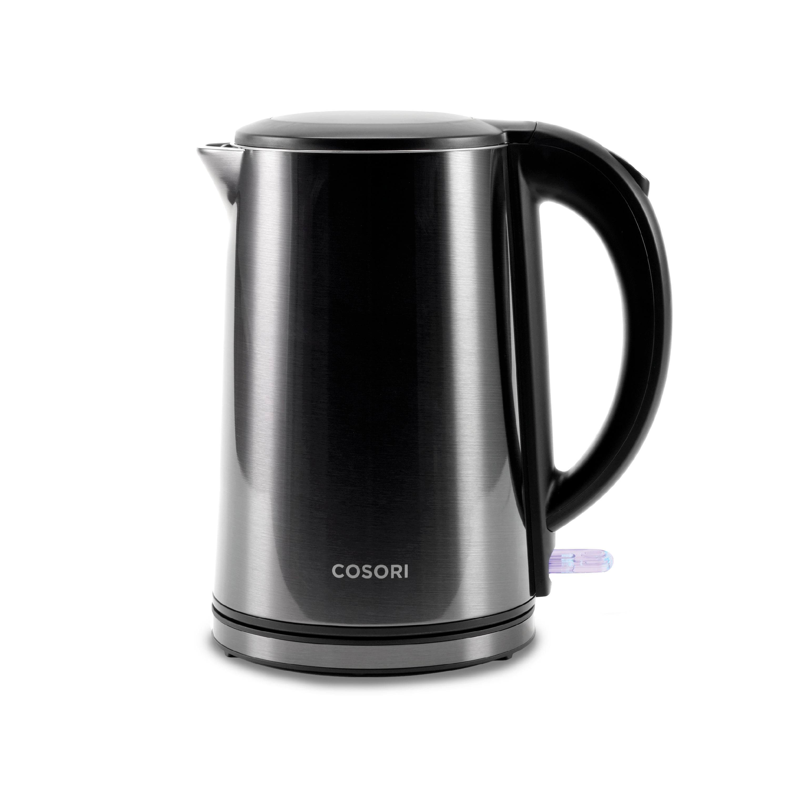 COSORI Double-Wall Stainless Steel Electric Kettle with cool-touch exterior and cordless base