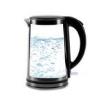 COSORI Double-Wall Stainless Steel Electric Kettle with water boiling inside glass interior view