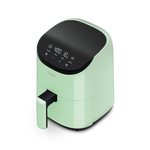 Angled view of the sage green Cosori Lite 2.1-Quart Mini Air Fryer.
