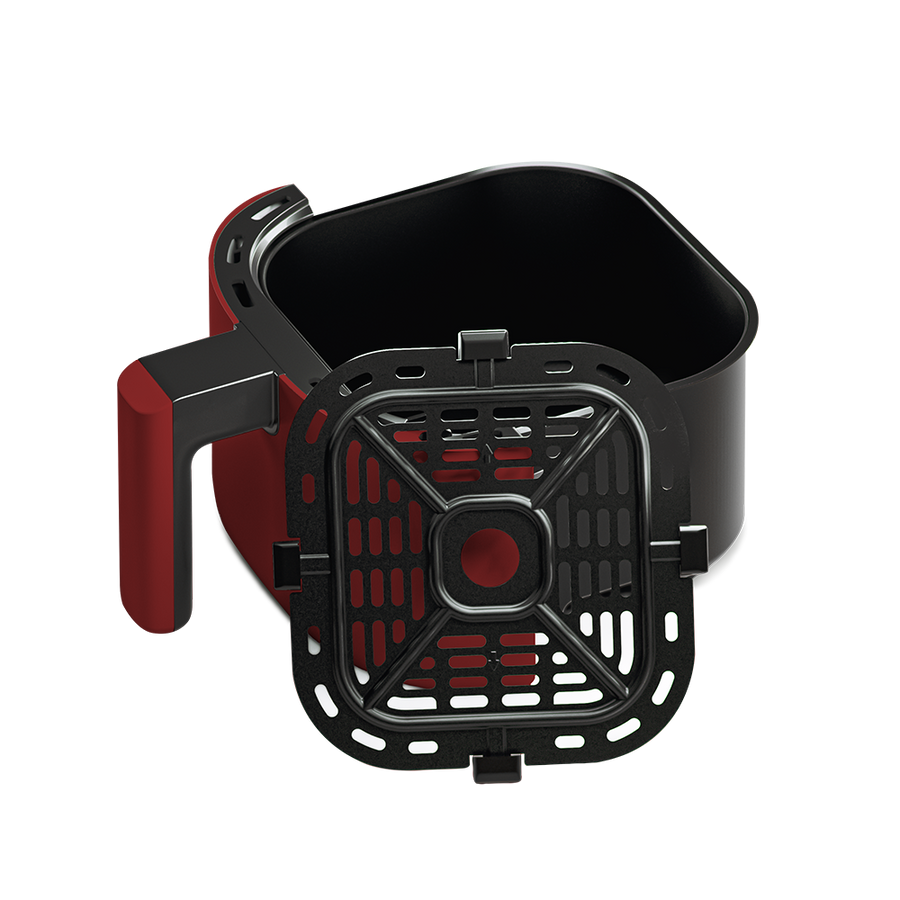 Removable nonstick air fryer basket and crisper plate for the Cosori Lite 2.1-Qt Mini Air Fryer. 