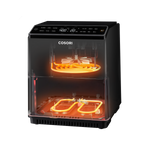 Interior view of COSORI Dual Blaze 6.8-Quart Smart Air Fryer showing dual heating elements