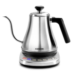 COSORI Original Electric Gooseneck Kettle in stainless steel finish with temperature control base