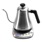 Front view of COSORI Original Electric Gooseneck Kettle in stainless steel finish