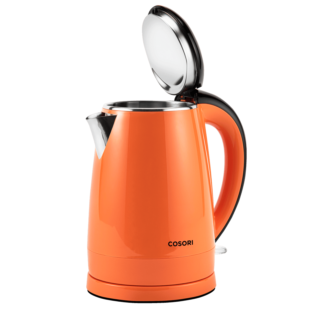 Secura The Original Stainless Steel Double Wall Electric Water Kettle 1.8 Quart (Orange)