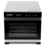 Front view of COSORI food dehydrator with stainless steel drying racks