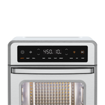 Close-up view of the digital LED control panel and touchscreen interface on the top of the Cosori oven